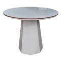 Ver imagem 1 de Mesa de Jantar Cone Oitavada 90 Cm com Tampo Duplo Redondo com Vidro Off/mel/off