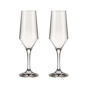 Kit 2 Taças Champagne Cristal Buffet Vidro Liso 186 Ml Nadir