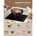 Ver imagem 3 de Cooktop de Indução Portátil Amzchef com 9 Níveis de Potência, 1800w (preto)
