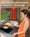 Ver imagem 4 de Cooktop de Indução Portátil Amzchef com 9 Níveis de Potência, 1800w (preto)