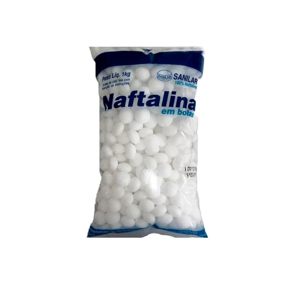 Kit 10 Naftalina Em Bolas Branca Embalagem 1kg - Sanilar - 2