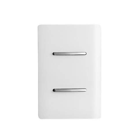 Placa 4x2 com 1 Interruptor Simples + 1 Interruptor Paralelo - Branco/cromado - Dicompel Dc-1200/7