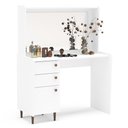 Ver imagem 1 de Penteadeira Camarim Com Espelho 01 Porta 02 Gavetas Luisiana P01 Branco Pés Palito - Lyam Decor
