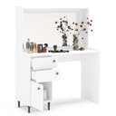Ver imagem 3 de Penteadeira Camarim Com Espelho 01 Porta 02 Gavetas Luisiana P01 Branco Pés Palito - Lyam Decor