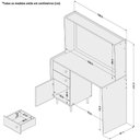 Ver imagem 6 de Penteadeira Camarim Com Espelho 01 Porta 02 Gavetas Luisiana P01 Branco Pés Palito - Lyam Decor