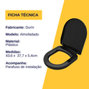 Ver imagem 3 de Tampa Assento Vaso Sanitário Calypso Incepa Almofadado Preto Durín