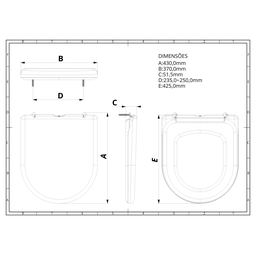 Assento Tampa para Vaso Sanitário Almofadado Compatível Calypso Preto Durín - 3