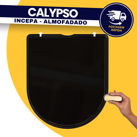 Tampa Assento Vaso Sanitário Calypso Incepa Almofadado Preto Durín