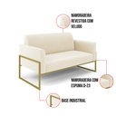 Ver imagem 6 de Sofá Namoradeira Base Industrial Alta Dourado Marisa Veludo D03 - D’Rossi Bege