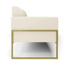 Ver imagem 4 de Sofá Namoradeira Base Industrial Alta Dourado Marisa Veludo D03 - D’Rossi Bege