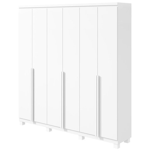 Guarda-roupas Casal Alonzo 6 Portas 4 Gavetas S/ Espelho 100% Mdf C/ Pés - Lp - Rei de Casa Branco