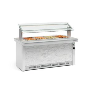 Buffet Quente 8 Cubas Gbta175 Gelopar 8gns 220v Branco e Mármore