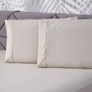 Jogo de Cama Essential Liso Bege King 03 Peças - Micropercal 180 Fios