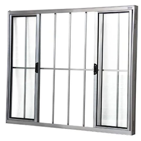 Vitro 4 Folhas Alumínio Brilhante 100cm x 150cm com Grade
