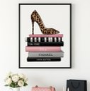 Ver imagem 3 de Quadro Canvas Closet Feminino Fashion Grifes Mold.preta:70x50cm