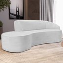 Ver imagem 2 de Sofá 3 Lugares Curvo Sala de Estar Living Firenze Direito D02 Linho Cinza 230 cm D-315 - Lyam