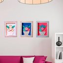 Ver imagem 2 de Kit Quadros para Sala Quarto Casal Cozinha Moldura Madeira Cor Branco Cor da Armação Colorido