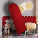 Ver imagem 2 de Kit 6 Placas Cabeceira Nuvem Estofada para Cama Box - Módulo 20cm X 60cm:vermelho