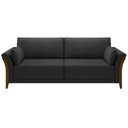Ver imagem 6 de Sofá Living 3 Lugares 222cm Pés Madeira Roya M22 PU Preto - Mpozenato
