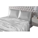 Ver imagem 1 de Jogo de Cama Lençol Seda Casal Padrão Prata com Fronhas