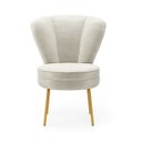 Ver imagem 5 de Cadeira Estofada para Sala de Jantar Pés de Ferro Ergonômica Resistente Tecido Veludo