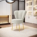 Ver imagem 1 de Cadeira Estofada para Sala de Jantar Pés de Ferro Ergonômica Resistente Tecido Veludo