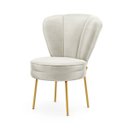 Ver imagem 2 de Cadeira Estofada para Sala de Jantar Pés de Ferro Ergonômica Resistente Tecido Veludo