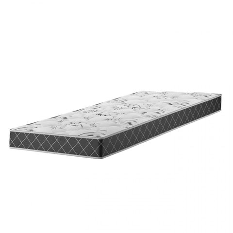 Colchão Solteiro 188x78x15cm Espuma D-28 Viero Preto/Xadrez
