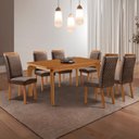 Ver imagem 1 de Mesa de Jantar Liz 180cm Tampo MDF Laminado Canto Copo com 6 Cadeiras Lorena