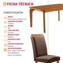 Ver imagem 7 de Mesa de Jantar Liz 180cm Tampo MDF Laminado Canto Copo com 6 Cadeiras Lorena