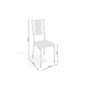 Ver imagem 5 de Conjunto: Mesa Sala Jantar Elba Tampo Madeirado C/ Vidro 160cm e 6 Cadeiras Lisboa Cromada/off White