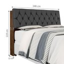 Ver imagem 3 de Cabeceira Box Isabella Estofada Casal MDF-MDP Malbec Preto Framar