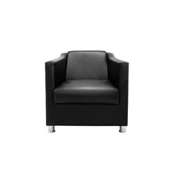 Kit 2 Poltronas Decorativa Tilla Consultório Recepção Sala de estar Sintético Preto - Ninho Decor - 5