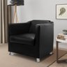 Kit 2 Poltronas Decorativa Tilla Consultório Recepção Sala de estar Sintético Preto - Ninho Decor - 2
