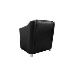 Kit 2 Poltronas Decorativa Tilla Consultório Recepção Sala de estar Sintético Preto - Ninho Decor - 3