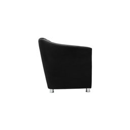 Kit 2 Poltronas Decorativa Tilla Consultório Recepção Sala de estar Sintético Preto - Ninho Decor - 4