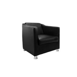 Kit 2 Poltronas Decorativa Tilla Consultório Recepção Sala de estar Sintético Preto - Ninho Decor - 6