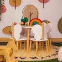 Ver imagem 1 de Conjunto para Quarto Infantil 1 Mesa 4 Cadeiras Hora de Brincar Divicar Branco/Marrom
