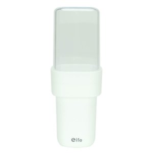 Porta Escova de Dente com Tampa Acrílico Transparente:Branco
