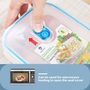 Ver imagem 2 de Marmita de Plástico com Divisória e Colher Azul - Quanhe