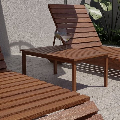 Mesa Lateral para Jardim Madeira Maciça Taj 