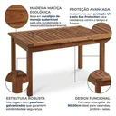 Ver imagem 5 de Mesa Lateral em Madeira Maciça para Jardim e Varanda Marrom Taj 80 x 50cm
