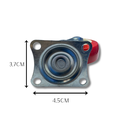 Ver imagem 3 de Rodízio Rodinha Giratório Placa Base Aço Roda Pp Vermelho Diâmetro 38mm 1,5" Altura 50mm