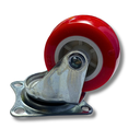 Ver imagem 6 de Rodízio Rodinha Giratório Placa Base Aço Roda Pp Vermelho Diâmetro 38mm 1,5" Altura 50mm