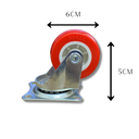 Ver imagem 5 de Rodízio Rodinha Giratório Placa Base Aço Roda Pp Vermelho Diâmetro 38mm 1,5" Altura 50mm