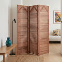 Ver imagem 1 de Biombo 3 Folhas Divisória Madeira Maciça Ripado p/ Área Interna Externa Jardim