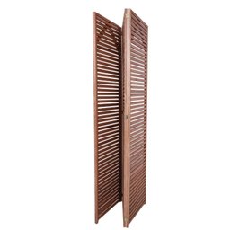 Biombo 3 Folhas Divisória Madeira Maciça Ripado p/ Área Interna Externa Jardim - 5