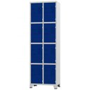 Ver imagem 1 de Roupeiro de Aço 8 Portas Cinza com Azul - Ultra Móveis