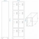 Ver imagem 2 de Roupeiro de Aço 8 Portas Cinza com Azul - Ultra Móveis