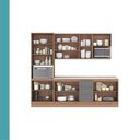 Ver imagem 2 de Cozinha Milla Rain 12 Portas 3 Gavetas MDF-MDP 270cm Cinza com Nogal Móveis Carraro